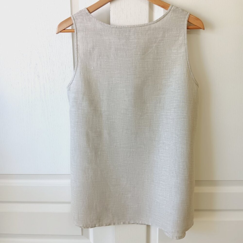 Yuvita Women's Tan Linen Tank Top Size S - Picture 2 of 8